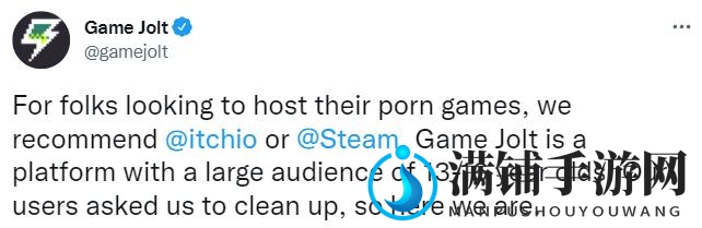 应用户需求 独立游戏托管平台Game Jolt已禁止色情游戏