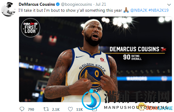 《NBA 2K19》考辛斯自曝能力值 称今年证明自己