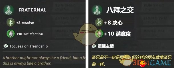 《全面战争：三国》八拜之交特性效果一览